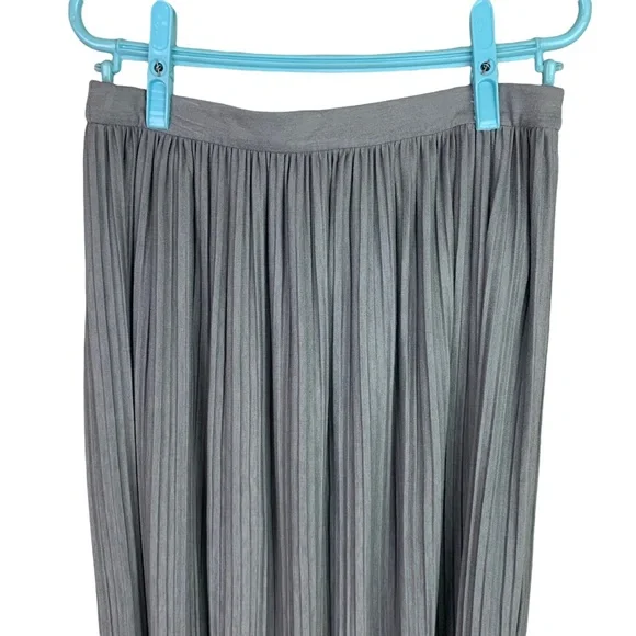Theory Osnyo Drapey Tee Pleated Maxi Skirt New Grey Melange Size S Made In USA - Picture 5 of 5